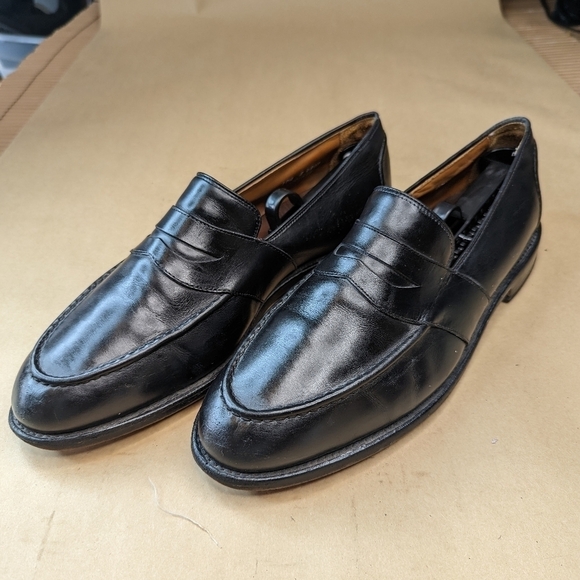 Allen Edmonds RANDOLPH (4809) Black Calfskin Leather Penny Loafers Sz 10.5E. Rep - Picture 1 of 11